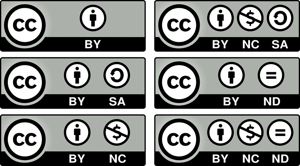 أنواع رخص  استخدام المواد التي لها حقوق ملكية فكرية