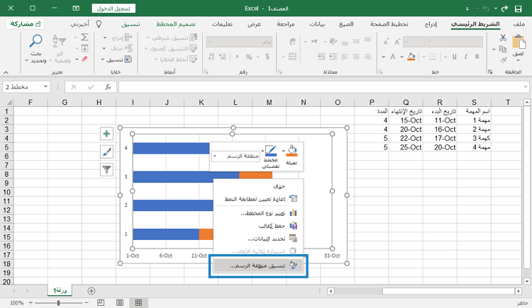 تنسيق المخطط