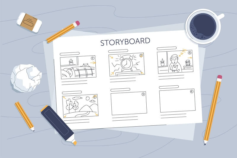 رسم القصَّة المُصوَّرة Storyboard - تصميم فيديو احترافي